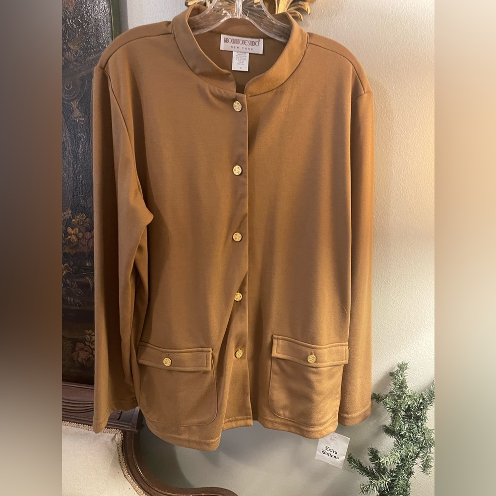 Size 16 Brownstone jacket Brown women’s-gold buttons